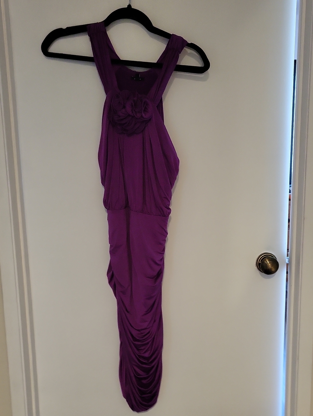 EXPRESS Purple With Flowerl Accent In Front Sleeveless Midi